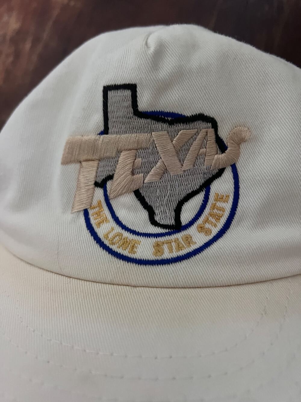 Vintage 90s Texas Lone Star State Dad Hat Baseball Cap Off White Snapback USA Ma - Picture 2 of 5